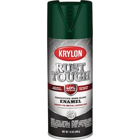 Krylon Rust Tough 12 Oz. Gloss Alkyd Enamel Spray Paint, Hunter Green K09223008